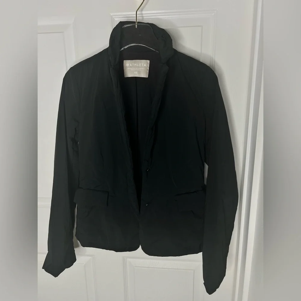 Athleta Black Lightweight Puffer Jacket Sz XS
